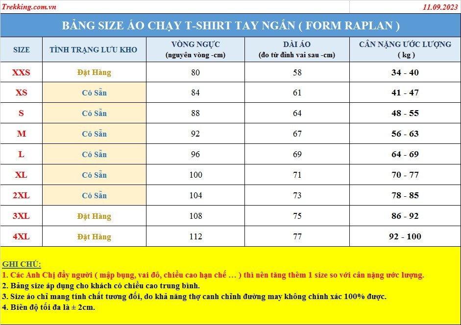 2711 Size T-shirt Raplan