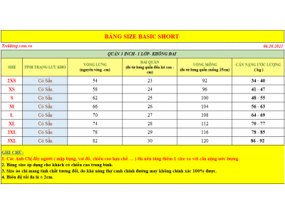 Size Basic Short